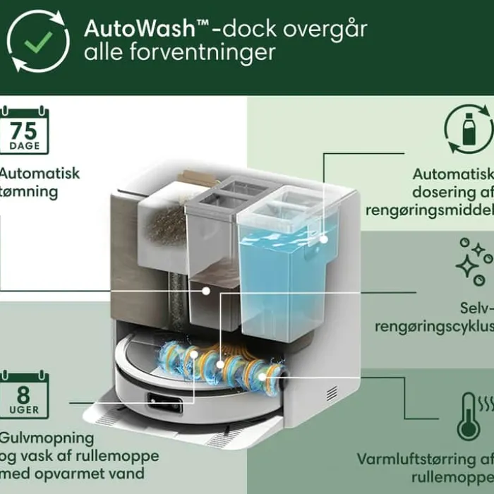 iRobot Roomba Combo 705 Max Robotstøvsuger 2-i-1 funktion - AutoWash™ - Hvid