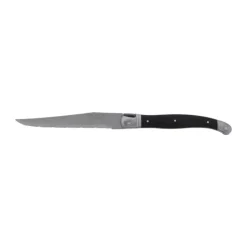 Jean Dubost Kniv - 6 stk. L 26 cm - 6 Knive + Knivblok - Rustfrit stål - Sort
