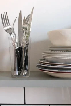 Jean Dubost Kniv - 6 stk. L 26 cm - Rustfrit stål - Sort