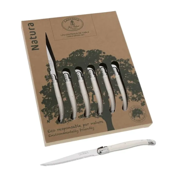 Jean Dubost Kniv - 6 stk. L 28,7 cm - Rustfrit stål - Hvid