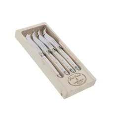 Jean Dubost Laguiole Ostekniv - 4 stk. Rustfrit stål/Elfenben - Hvid