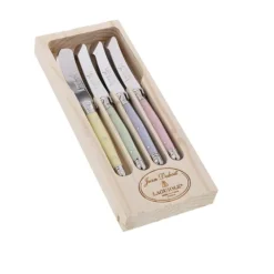 Jean Dubost Smørkniv - 4 stk. L 8 cm - Rustfrit stål - Multifarvet