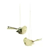 Jette Frölich Design Design Juleophæng Miniature Fugle – 2 stk. H 2,5 x B 6 cm – Guld
