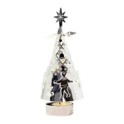 Jette Frölich Design Fyrfadsstage - Juletræ H 18 cm - Metal - Sølvfarvet