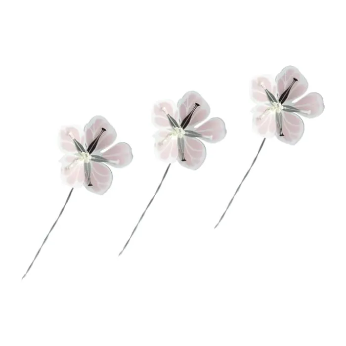 Jette Frölich Design Papirblomster - 3 stk. H 3 cm - Papir/metal - Lilla/lyserød