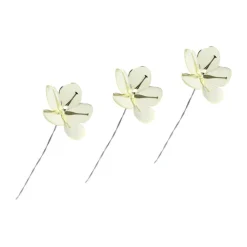 Jette Frölich Design Papirblomster - 3 stk. H 3 cm - Papir/metal - Hvid/guldfarvet