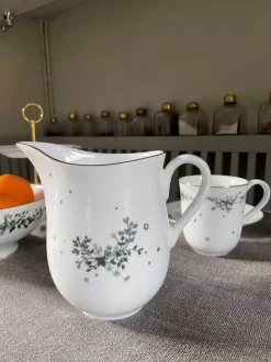 Jette Frölich Design Vinterstjerner Kande 1 liter - Porcelæn - Grøn/guld