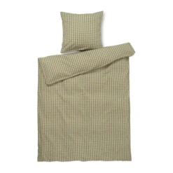 Juna Bæk&Bølge Sengetøj B 140 x L 200 cm - Økologisk bomuld - Grøn/soft pink