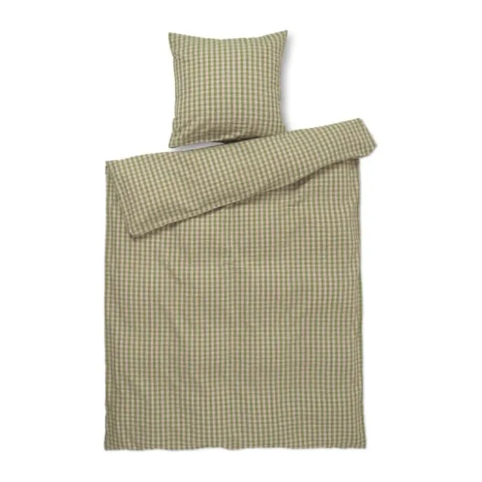 Juna Bæk&Bølge Sengetøj B 140 x L 200 cm - Økologisk bomuld - Grøn/soft pink