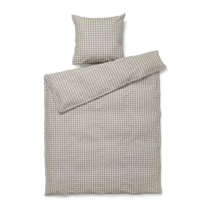 Juna Bæk&Bølge Sengetøj B 140 x L 220 cm - Økologisk bomuld - Grå/birk