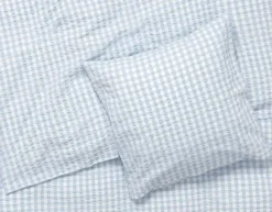 Juna Bæk&Bølge Sengetøj B 140 x L 200 cm - Økologisk bomuld - Blå/hvid