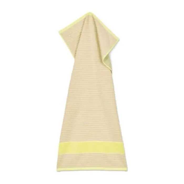 Juna Check Håndklæde B 50 x L 100 cm - Bomuld - Gul/pink