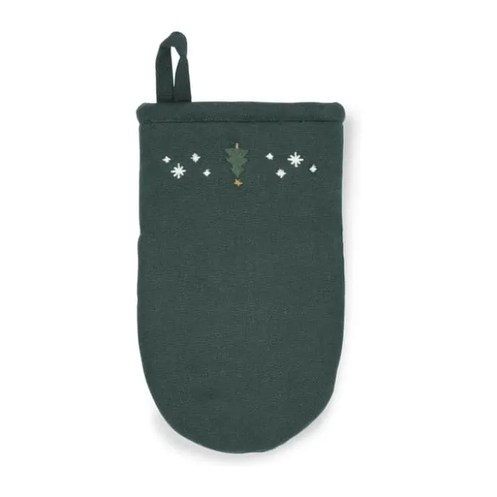 Juna Christmas Fable Ovnhandske L 25 cm - Bomuld/polyester - Grøn