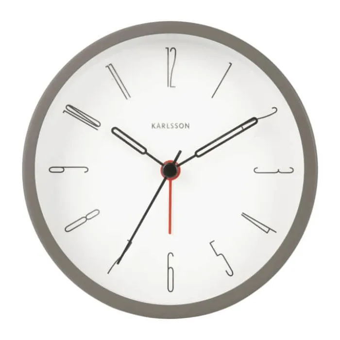 Karlsson Belle Numbers Vækkeur Ø 11 cm - Metal - Varm grå