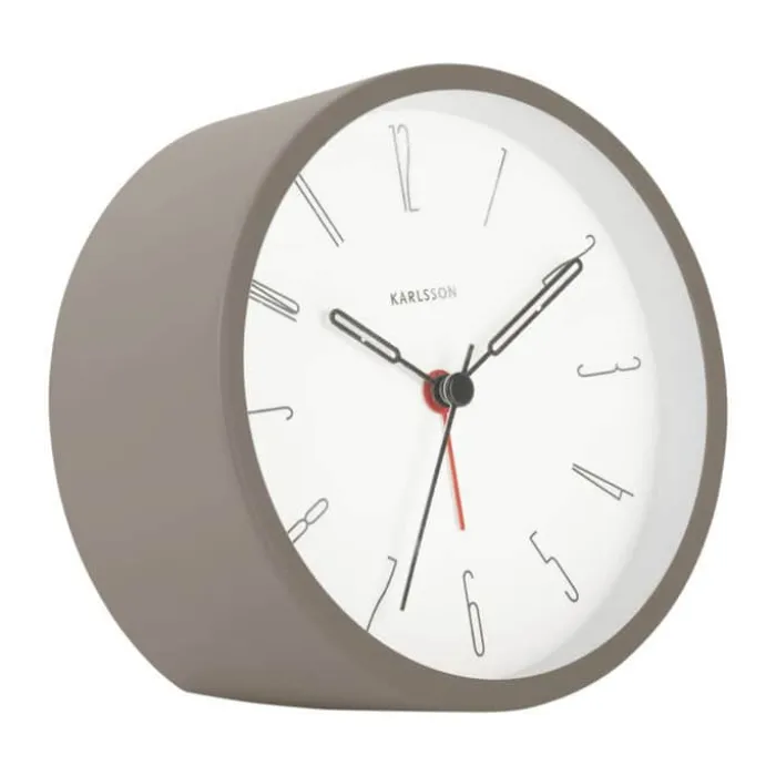 Karlsson Belle Numbers Vækkeur Ø 11 cm - Metal - Varm grå