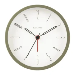 Karlsson Belle Numbers Vækkeur Ø 11 cm - Metal - Mosgrøn