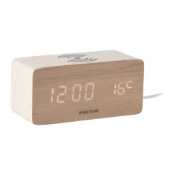 Karlsson Block Vækkeur H 7,2 x B 16 x L 7,1 cm - Træ - Hvid