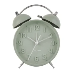 Karlsson Iconic Vækkeur H 15 cm - Metal/glas - Grøn