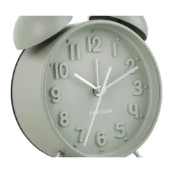 Karlsson Iconic Vækkeur H 15 cm - Metal/glas - Grøn