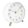Karlsson Lofty Vækkeur Ø 11 cm - Metal/glas - Hvid