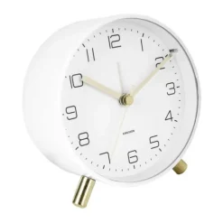 Karlsson Lofty Vækkeur Ø 11 cm - Metal/glas - Hvid