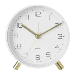 Karlsson Lofty Vækkeur Ø 11 cm - Metal/glas - Hvid