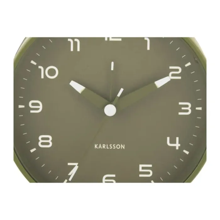 Karlsson Orgullo Vækkeur Ø 11 cm - Metal - Grøn