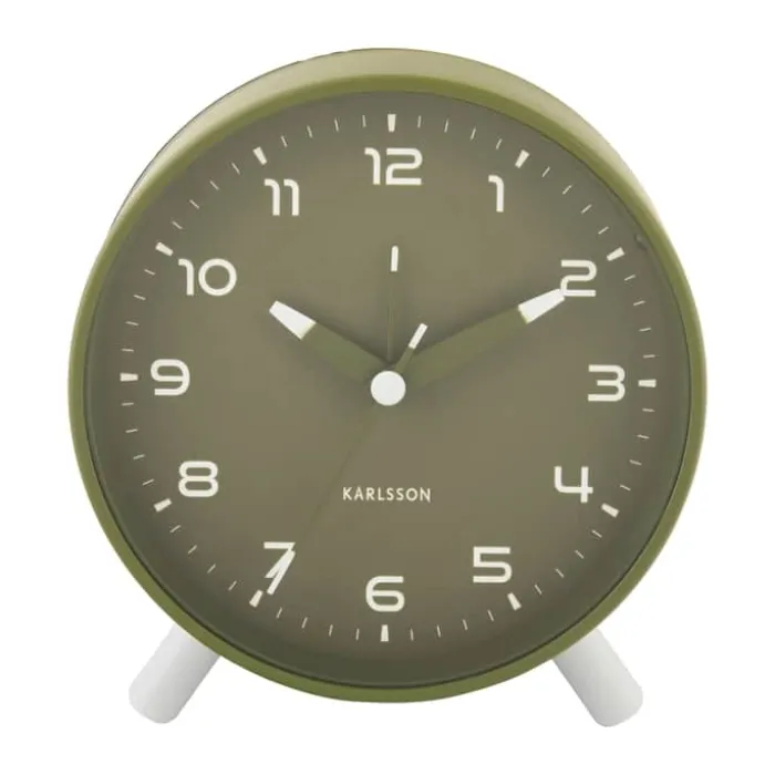 Karlsson Orgullo Vækkeur Ø 11 cm - Metal - Grøn