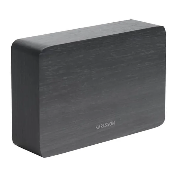 Karlsson Square Veneer Vækkeur B 10 x L 15 cm - Finér - Sort