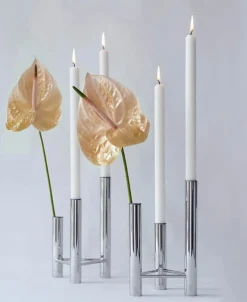 Kay Bojesen ApS VISTA Vase og lysestage H 24 cm - Blank stål