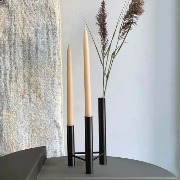 Kay Bojesen ApS VISTA Vase og lysestage H 24 cm - Stål - Sort