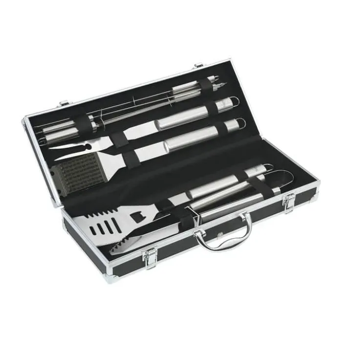 Küchenprofi Barbecue Phoenix Sæt - 8 dele H 18 x B 17 x L 45 cm - Rustfrit stål/aluminium - Sort