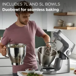 Kenwood Chef Køkkenmaskine KVL85.224 5/7 liter - 1200 Watt - Inkl. tilbehør - Sølvfarvet