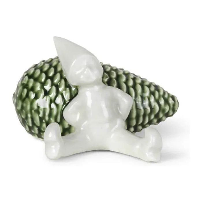 Kähler Christmas Tales Figur - Juleglæde H 5,5 cm - Glaseret benporcelæn - Hvid