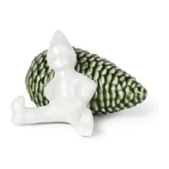 Kähler Christmas Tales Figur - Juleglæde H 5,5 cm - Glaseret benporcelæn - Hvid