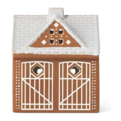 Kähler Gingerbread Lyshus Julestald H 11,5 cm - Stentøj - Brun