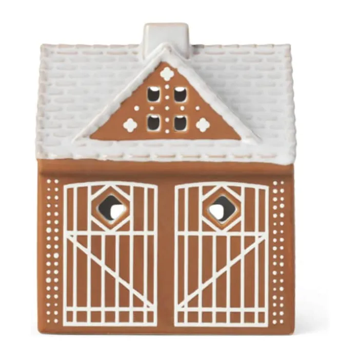 Kähler Gingerbread Lyshus Julestald H 11,5 cm - Stentøj - Brun