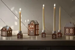 Kähler Gingerbread Lyshus Julestald H 11,5 cm - Stentøj - Brun