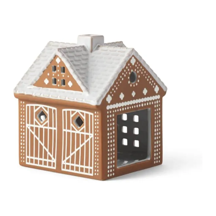 Kähler Gingerbread Lyshus Julestald H 11,5 cm - Stentøj - Brun