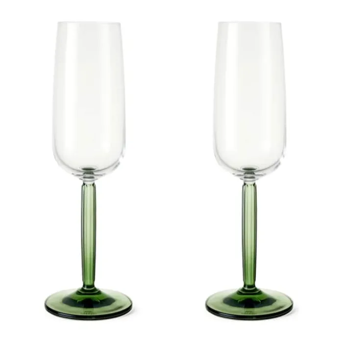 Kähler Hammershøi Champagneglas- 2 stk. 24 cl - Glas - Grøn