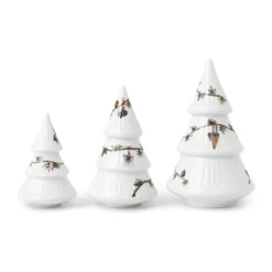 Kähler Hammershøi Jul Juletræ - 3 stk. H 10/13/16 cm - Porcelæn - Hvid