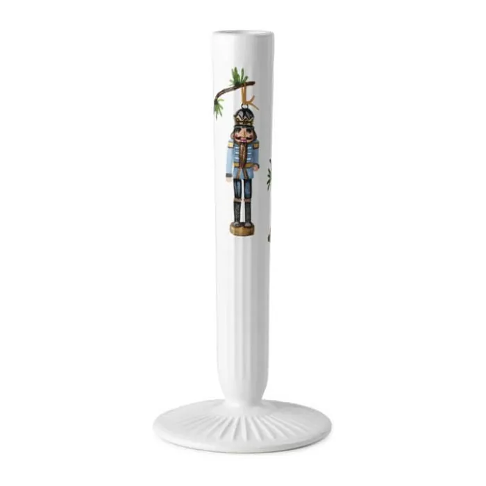 Kähler Hammershøi Jul Lysestage H 20 cm - Fajance - Hvid