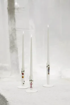 Kähler Hammershøi Jul Lysestage H 16 cm - Fajance - Hvid