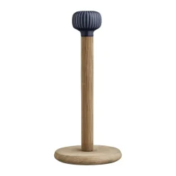 Kähler Hammershøi Køkkenrulleholder H 31,5 cm - Olieret egetræ/porcelæn - Indigo