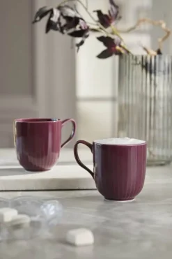 Kähler Hammershøi Krus - 2 stk. 33 cl - Porcelæn - Plum purple