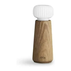 Kähler Hammershøi Kværn H 18,5 cm - Olieret egetræ/porcelæn - Hvid