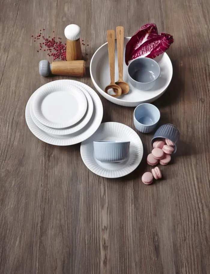 Kähler Hammershøi Kværn H 18,5 cm - Olieret egetræ/porcelæn - Hvid