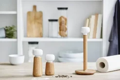 Kähler Hammershøi Kværn H 18,5 cm - Olieret egetræ/porcelæn - Hvid
