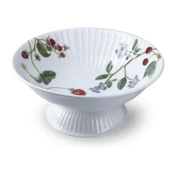 Kähler Hammershøi Sommer Skål på fod Ø 23 cm - Porcelæn - Sommerbær