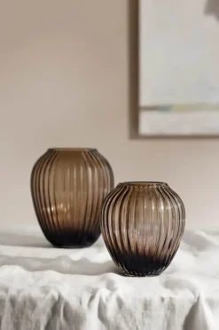 Kähler Hammershøi Vase H 18,5 cm - Mundblæst glas -Valnød